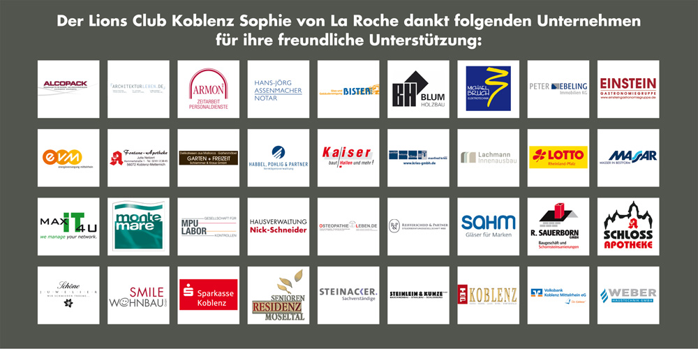 Lions Club Sophie von La Roche Koblenz - Sponsoren