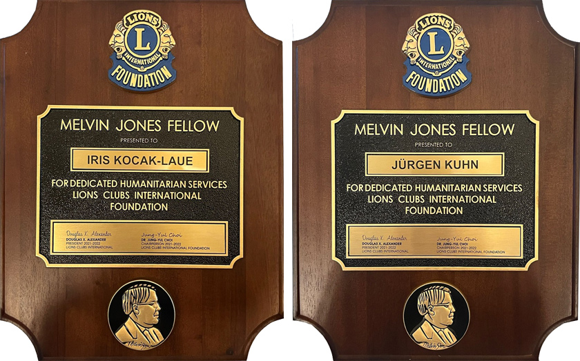 Melvin Jones Award - Auszeichnung,
 30.4.2022 